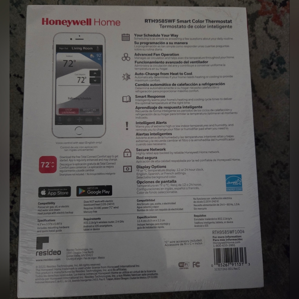 Honeywell Home Smart Color Thermostat - Picture 4 of 5
